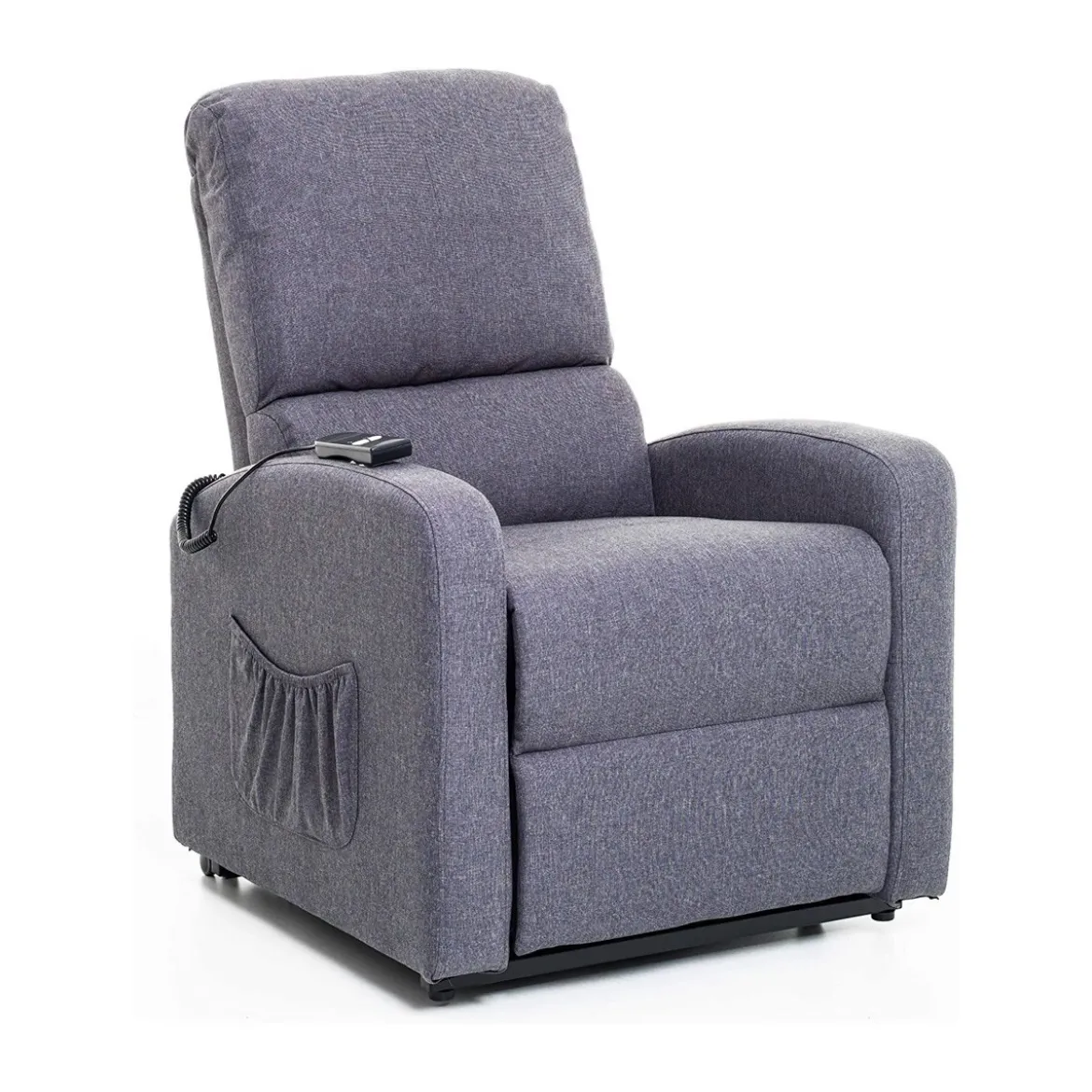 Poltrona per Anziani Elettrica Alzapersona Reclinabile Relax Sofa in Tessuto Blu