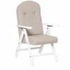 Poltrona Reclinabile con Braccioli Beige in Legno Bianco 4 Posizioni