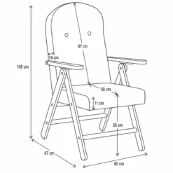 Poltrona Reclinabile con Braccioli Beige in Legno Bianco 4 Posizioni