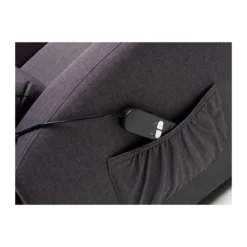 Poltrona Reclinabile Elettrica in Tessuto Blu Jeans Relax Poggiapiedi Salotto