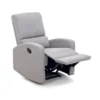Poltrona Reclinabile Manuale Grigio Relax Letto Tessuto Salotto con Poggiapiedi
