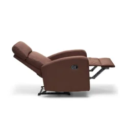 Poltrona Reclinabile Marrone Relax Manuale Letto da Salotto Poggiapiedi