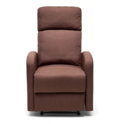 Poltrona Reclinabile Marrone Relax Manuale Letto da Salotto Poggiapiedi