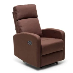 Poltrona Reclinabile Marrone Relax Manuale Letto da Salotto Poggiapiedi