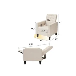 Poltrona Reclinabile Massaggiante Beige con Telecomando
