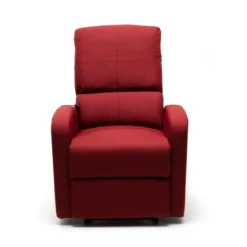 Poltrona Relax Reclinabile in Tessuto Rosso Elettrica Poggiapiedi Sofa Salotto