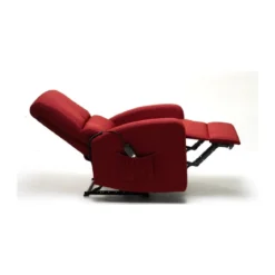 Poltrona Relax Reclinabile in Tessuto Rosso Elettrica Poggiapiedi Sofa Salotto
