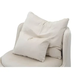 Poltrona Rotonda in Velluto Crema Finiture Oro Salotto Camera da Letto