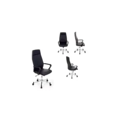 Poltrona Sedia da Ufficio Scrivania Ergonomica in Ecopelle con Braccioli Rotelle