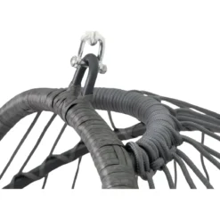 Poltrona Sospesa da Giardino Rattan 74x64x106 cm Struttura Acciaio Grigio