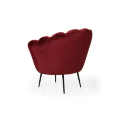 Poltroncina Poltrona a Conchiglia in Velluto Rosso da Ufficio Sala Sedia Moderna