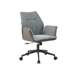 2 Poltrone da Ufficio Girevoli con rotelle Grigio e Marrone