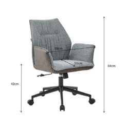 2 Poltrone da Ufficio Girevoli con rotelle Grigio e Marrone
