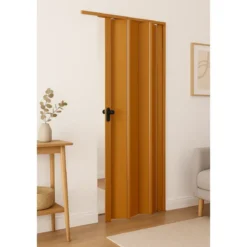 Porta a Soffietto Deluxe Noce 85x214H cm in PVC Pannello Doppio