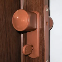 Porta a Soffietto Noce Venato Riducibile con Serratura a Chiave 84x215 cm