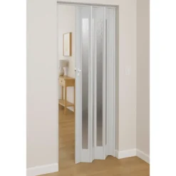 Porta a Soffietto Royal Bianco 85x214H cm Inserti PS Motivo ad Onda