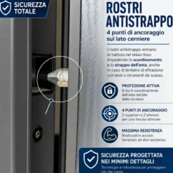 Porta Blinda 2 Ante da Interno Configurabile Classe 3-4 Noce e Bianco