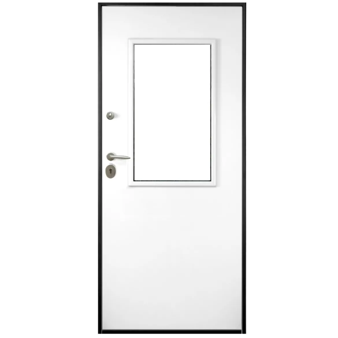 Porta Blindata Classica con Vetro per Esterno Portoncino Blindato Vetrato Verde