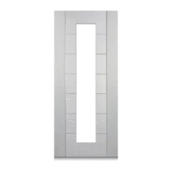Porta Blindata con Vetro Antisfondamento pannello esterno Vetroresina Bianco