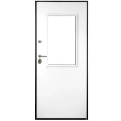 Porta Blindata con Vetro Pannello per Esterno Verde Portoncino di Ingresso