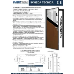 Porta Blindata da Esterno Classe 3 o Classe 4 con Rivestimento Grigio