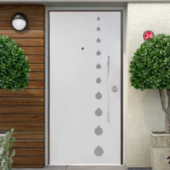 Porta Blindata per Esterno con Pannello Bianco Pantografato Drops