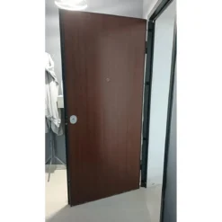 Porta Blindata 100x210 per Interno Portone di Sicurezza Noce