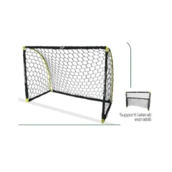 Porta Calcio Black Striker Pieghevole 180x91x120 Rete Piccchetti Goal Calcetto