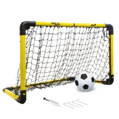 Porta Calcio Estendibile Pieghevole 90x60x42 Rete con Pompa e Palla