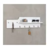 Portachiavi a Parete Bianco da Muro Moderno Appendichiavi Ingresso in Legno