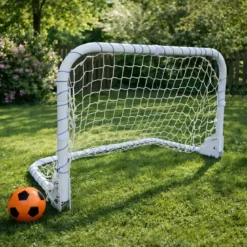 Porta da Calcio Pieghevole 92x56x50 cm Salvaspazio Acciaio Impermeabile