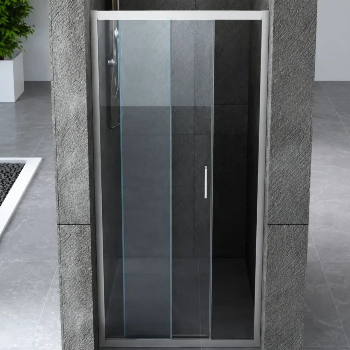 Porta Scorrevole Box Doccia Nicchia Anta Vetro 6 mm Cristallo Trasparente