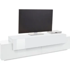 Porta TV Bianco Credenza con Ante a Ribalta 200 Mobile Basso Soggiorno