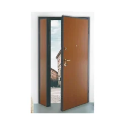 Portone Blindato Interno 2 Ante Porta Classe 3 Liscio Cilindro Europeo Noce