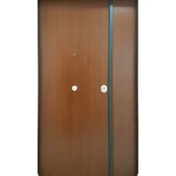 Portone Blindato Interno 2 Ante Porta Classe 3 Liscio Cilindro Europeo Noce