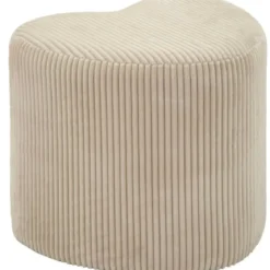 Pouf a Cuore Camera da Letto Salone Bianco 49x45x42 cm Plissettato