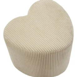 Pouf a Cuore Camera da Letto Salone Bianco 49x45x42 cm Plissettato