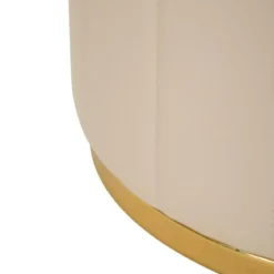 Pouf con Contenitore Similpelle Crema Oro Moderno Soggiorno Camera