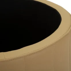 Pouf con Contenitore Similpelle Marrone Oro Moderno Soggiorno Camera