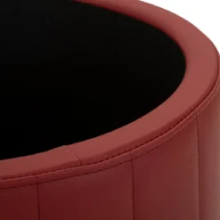 Pouf con Contenitore Similpelle Rosso Oro Moderno Soggiorno Camera