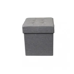 Pouf Contenitore Grigio Chiaro Quadrato 38x38x40 cm