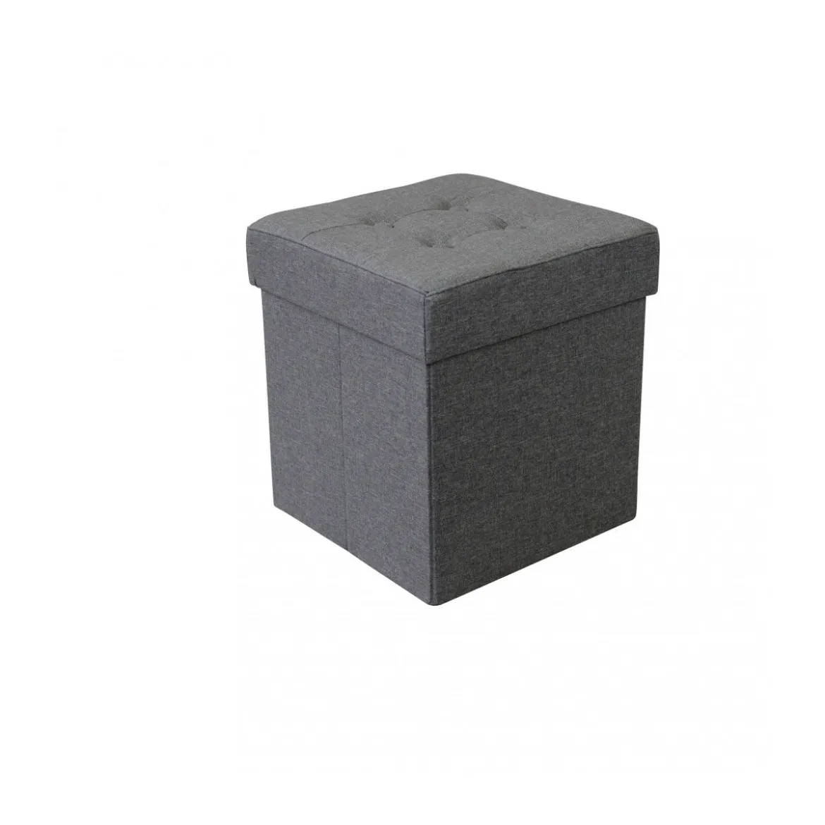 Pouf Contenitore Grigio Scuro Quadrato 38x38x40 cm