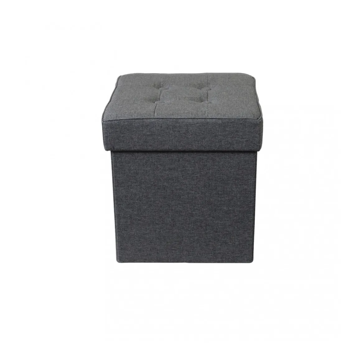 Pouf Contenitore Grigio Scuro Quadrato 38x38x40 cm