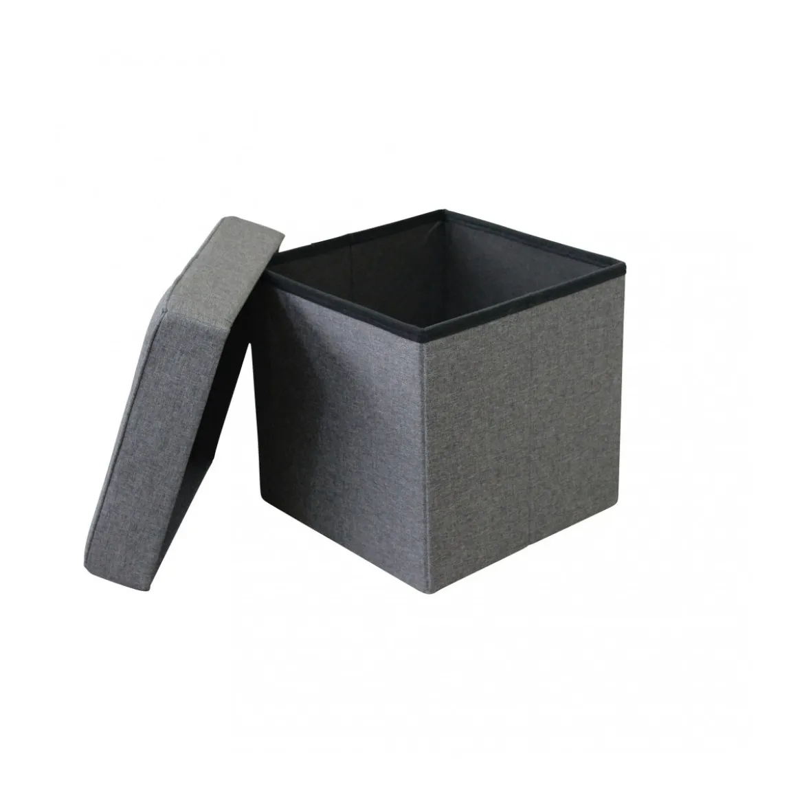 Pouf Contenitore Grigio Scuro Quadrato 38x38x40 cm