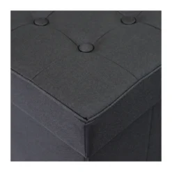 Pouf Contenitore Nero Salone Quadrato 38x38x40 cm