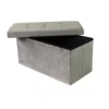 Pouf Contenitore Poggiapiedi per Soggiorno Tortora Rettangolare 76x38 cm