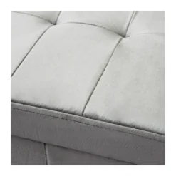 Pouf Contenitore Poggiapiedi per Soggiorno Tortora Rettangolare 76x38 cm
