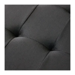 Pouf Contenitore Poggiapiedi per Soggiorno Nero Rettangolare 76x38 cm