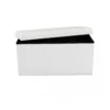 Pouf Contenitore Poggiapiedi Bianco Rettangolare 76x38 cm