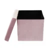 Pouf Contenitore Portaoggetti Rosa Quadrato Portaoggetti 38x38 cm